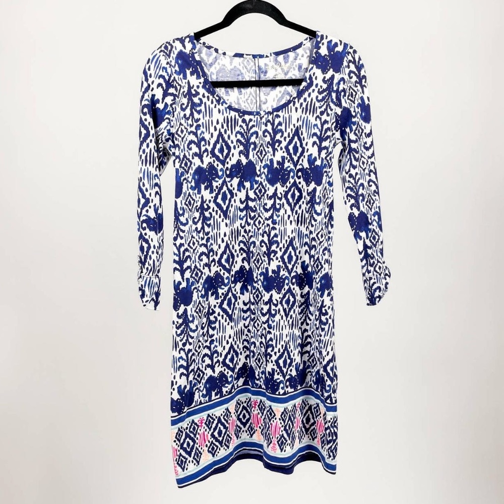 Lilly Pulitzer Ocean Ridge Dress Elephant Print Tropical Pattern Size Medium